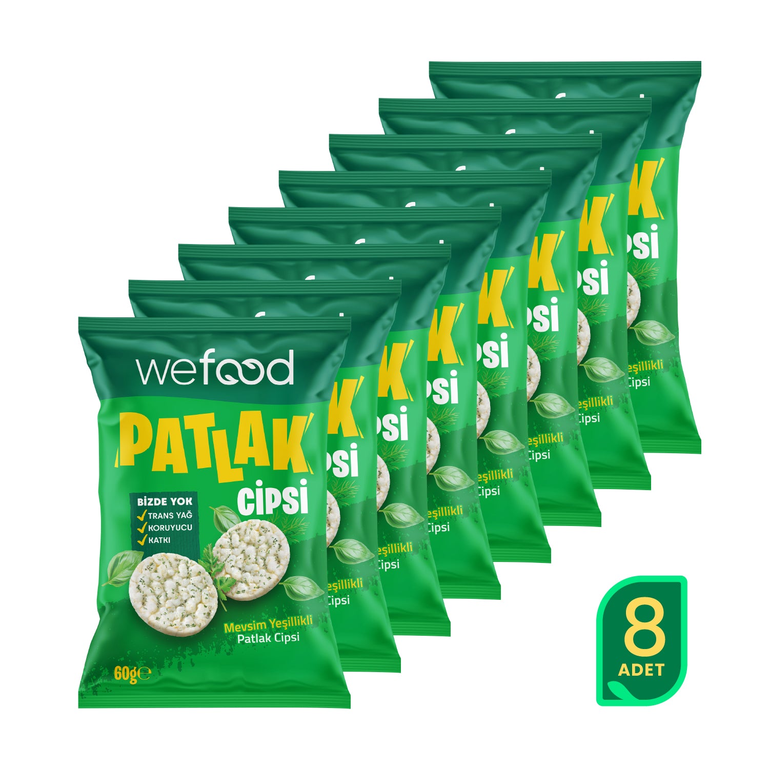 Wefood Mevsim Yeşillikli Patlak Cipsi 60 g 8'li